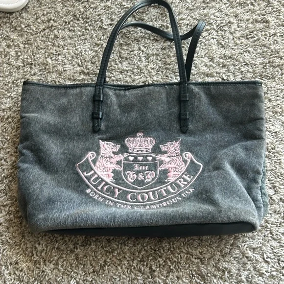 Juicy Couture Gray and Pink Tote Bag - Picture 1 of 5